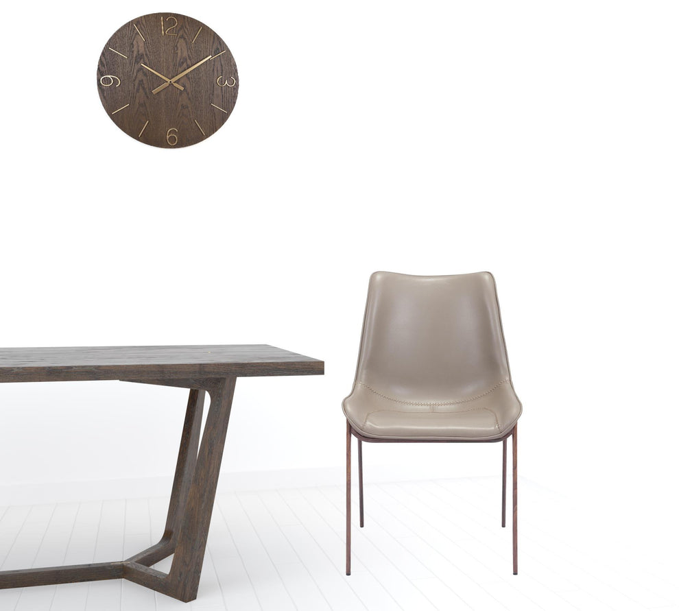 Set Of Two Walnut Solid Back Dining Chairs By Homeroots | Dining Chairs | Modishstore - 2