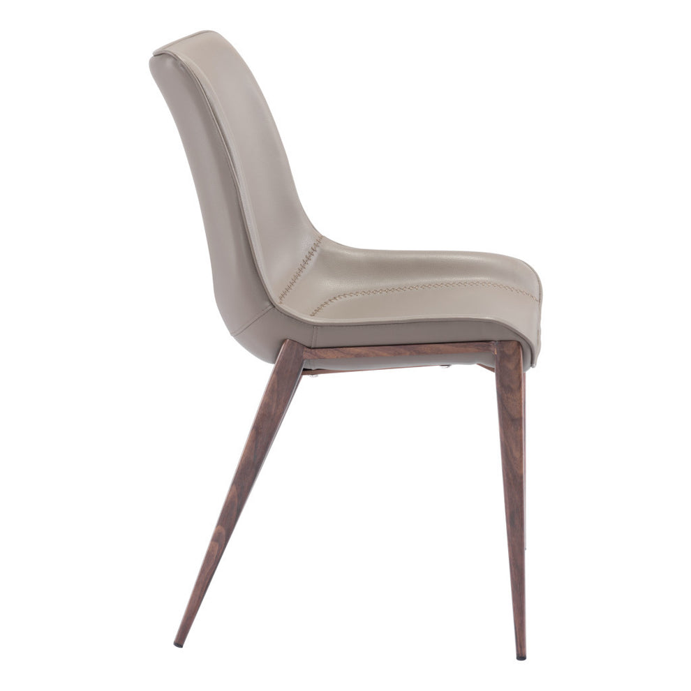 Set Of Two Walnut Solid Back Dining Chairs By Homeroots | Dining Chairs | Modishstore - 3