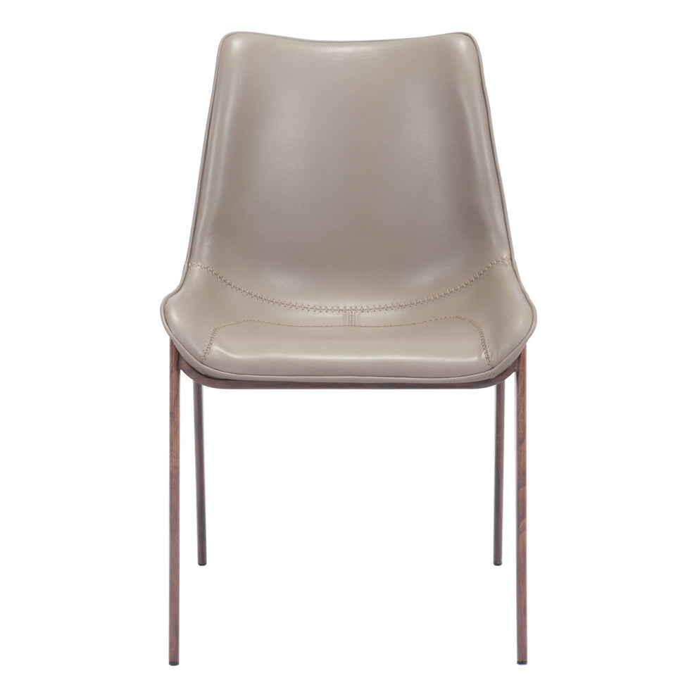 Set Of Two Walnut Solid Back Dining Chairs By Homeroots | Dining Chairs | Modishstore - 4