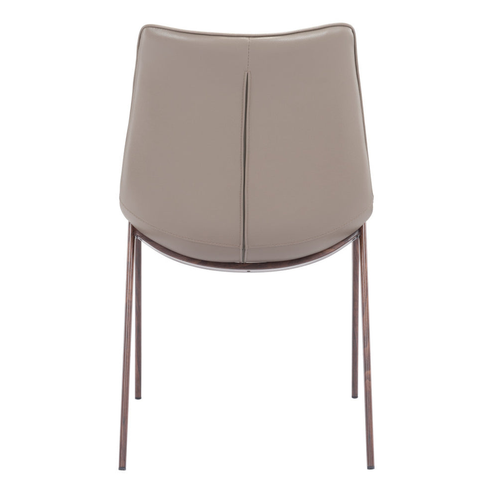 Set Of Two Walnut Solid Back Dining Chairs By Homeroots | Dining Chairs | Modishstore - 5