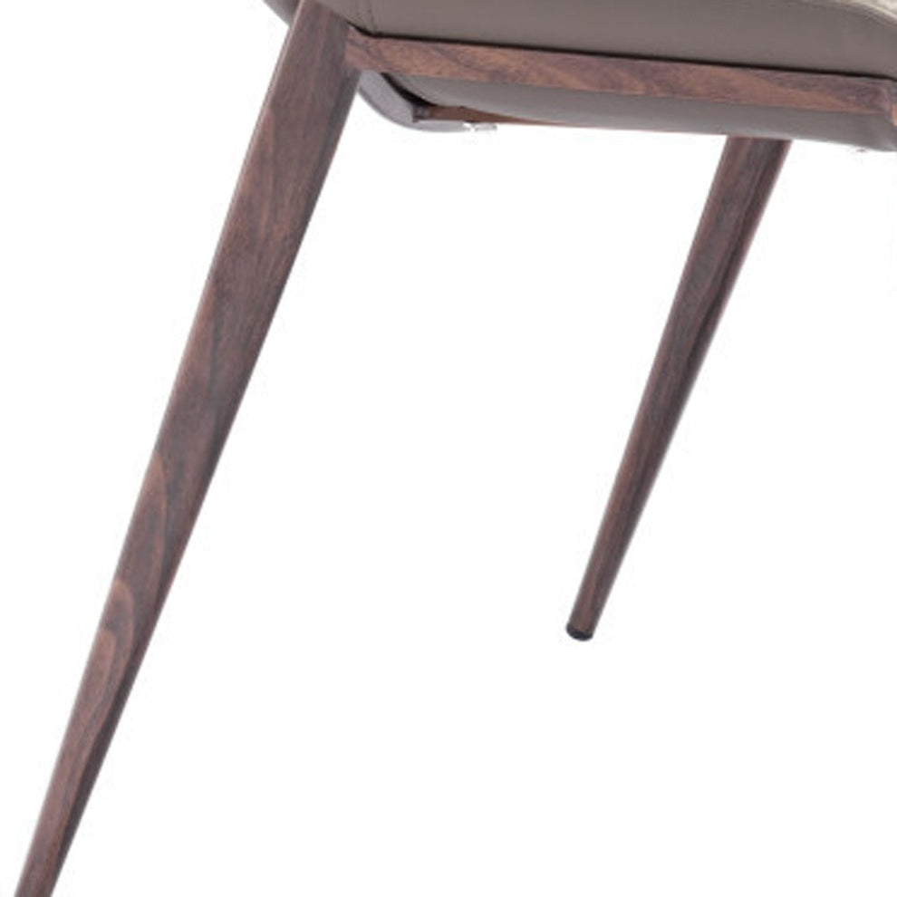 Set Of Two Walnut Solid Back Dining Chairs By Homeroots | Dining Chairs | Modishstore - 6
