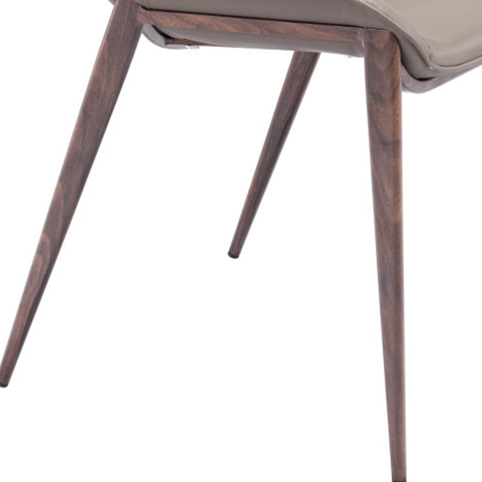 Set Of Two Walnut Solid Back Dining Chairs By Homeroots | Dining Chairs | Modishstore - 7