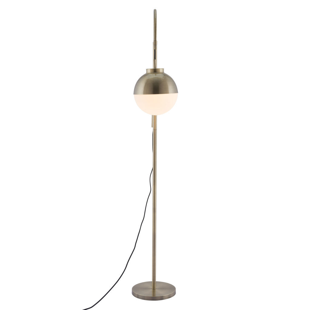 Bronze Steel Floor Lamp With Bronze Steel Globe Shade By Homeroots | Floor Lamps | Modishstore - 3