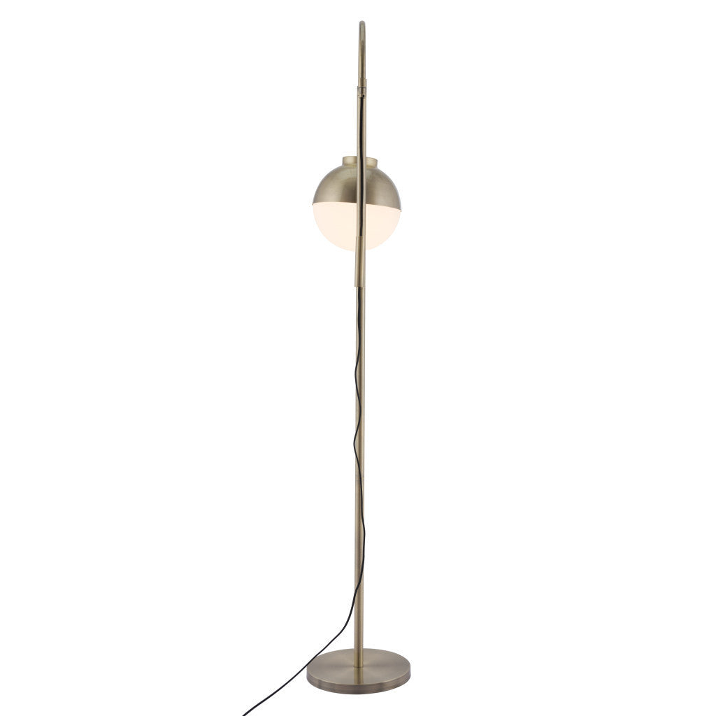 Bronze Steel Floor Lamp With Bronze Steel Globe Shade By Homeroots | Floor Lamps | Modishstore - 4