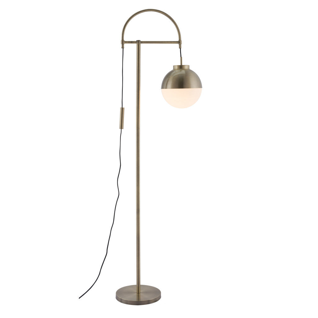 Bronze Steel Floor Lamp With Bronze Steel Globe Shade By Homeroots | Floor Lamps | Modishstore - 5
