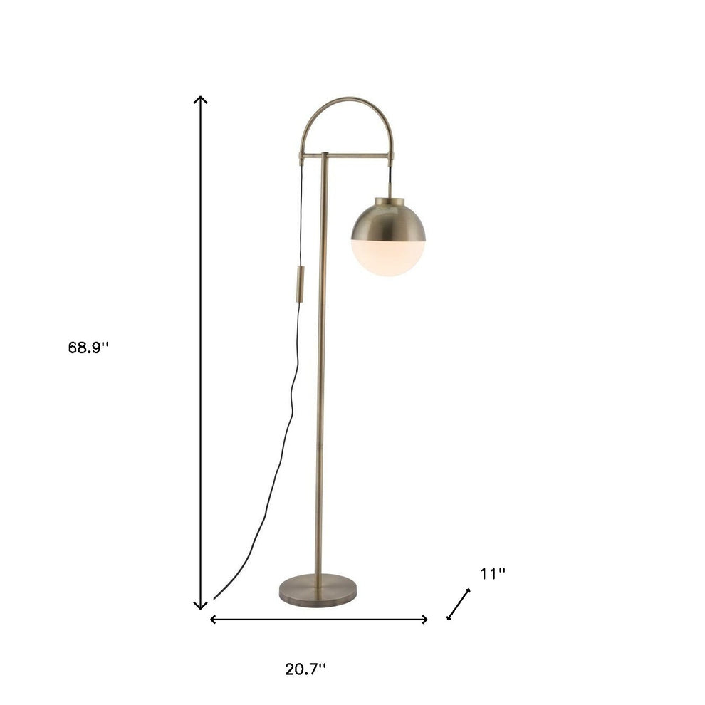 Bronze Steel Floor Lamp With Bronze Steel Globe Shade By Homeroots | Floor Lamps | Modishstore - 7