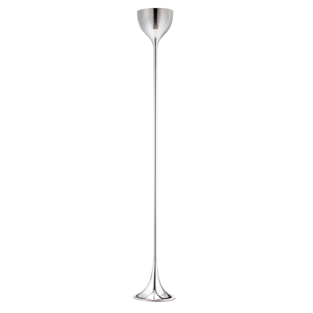 Steel Floor Lamp With Silver Steel Bell Shade By Homeroots | Floor Lamps | Modishstore - 1