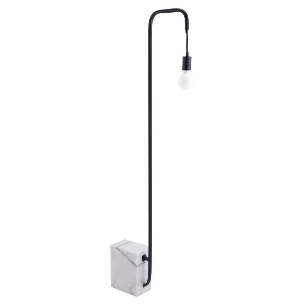 Black And White Marble And Steel LED Floor Lamp By Homeroots | Floor Lamps | Modishstore - 6