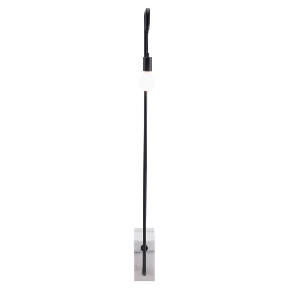 Black And White Marble And Steel LED Floor Lamp By Homeroots | Floor Lamps | Modishstore - 2