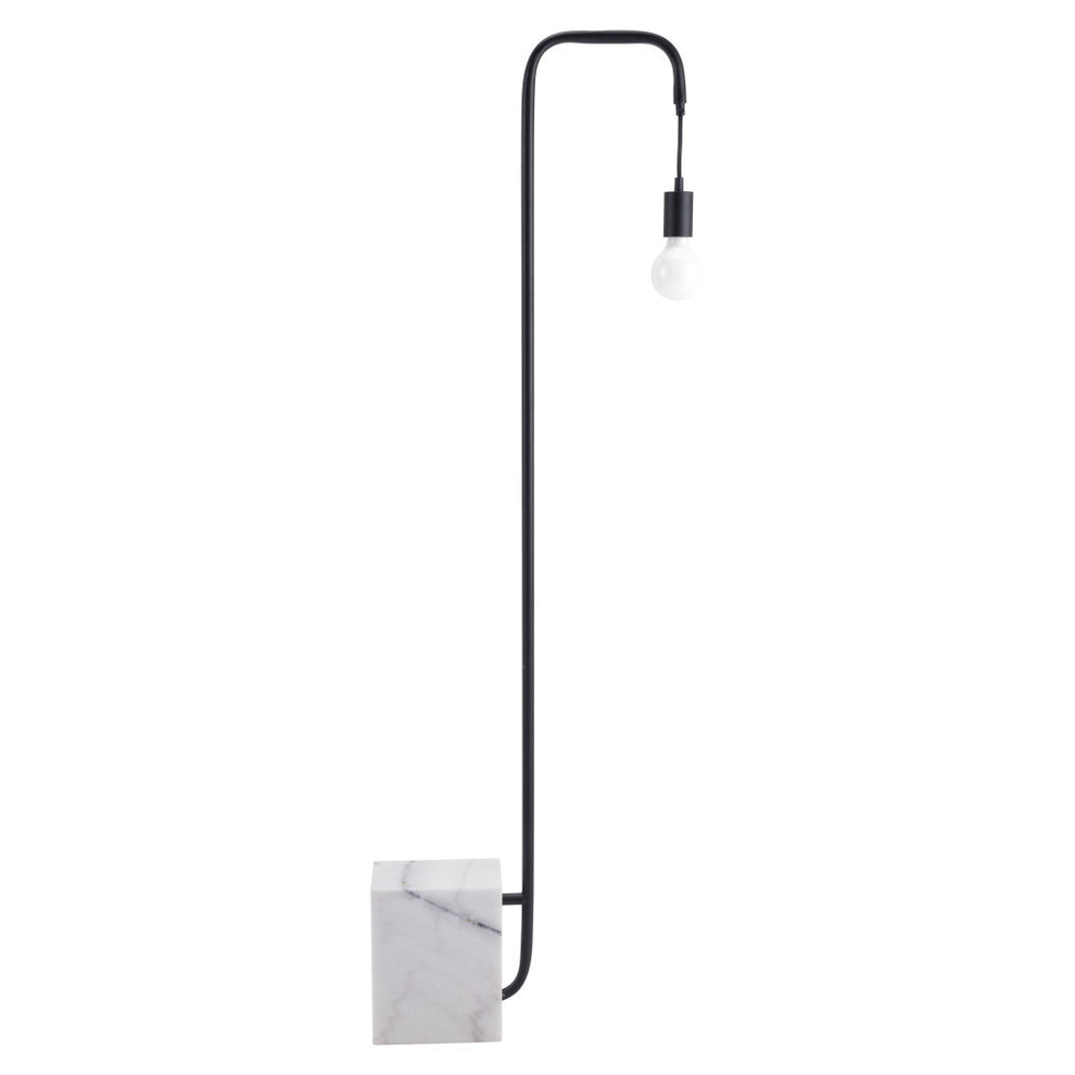 Black And White Marble And Steel LED Floor Lamp By Homeroots | Floor Lamps | Modishstore - 4