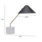 White Metal Bedside Table Lamp With Black Cone Shade By Homeroots | Table Lamps | Modishstore - 5