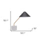 White Metal Bedside Table Lamp With Black Cone Shade By Homeroots | Table Lamps | Modishstore - 4