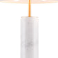 White Metal Bedside Table Lamp With Beige Empire Shade By Homeroots | Table Lamps | Modishstore - 8