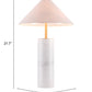 White Metal Bedside Table Lamp With Beige Empire Shade By Homeroots | Table Lamps | Modishstore - 7