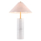 White Metal Bedside Table Lamp With Beige Empire Shade By Homeroots | Table Lamps | Modishstore - 6