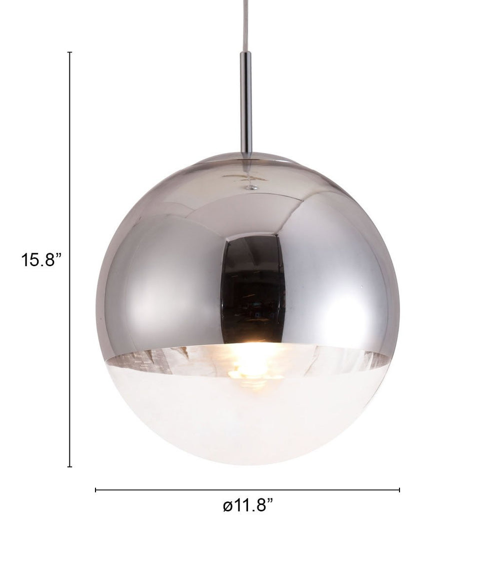 Silver Lantern Metal Dimmable Ceiling Light By Homeroots | Chandeliers | Modishstore - 2