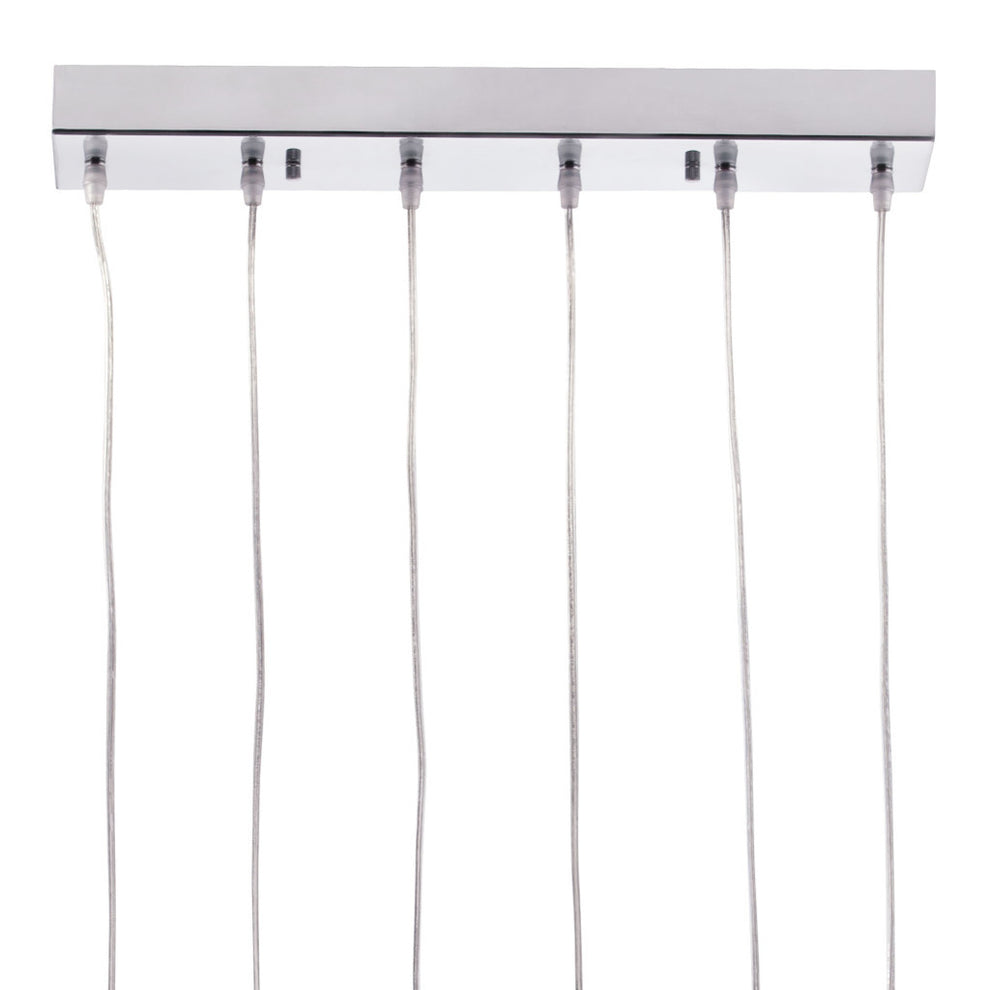 Silver Kitchen Island Six Light Metal LED Ceiling Light With Shades By Homeroots | Chandeliers | Modishstore - 3