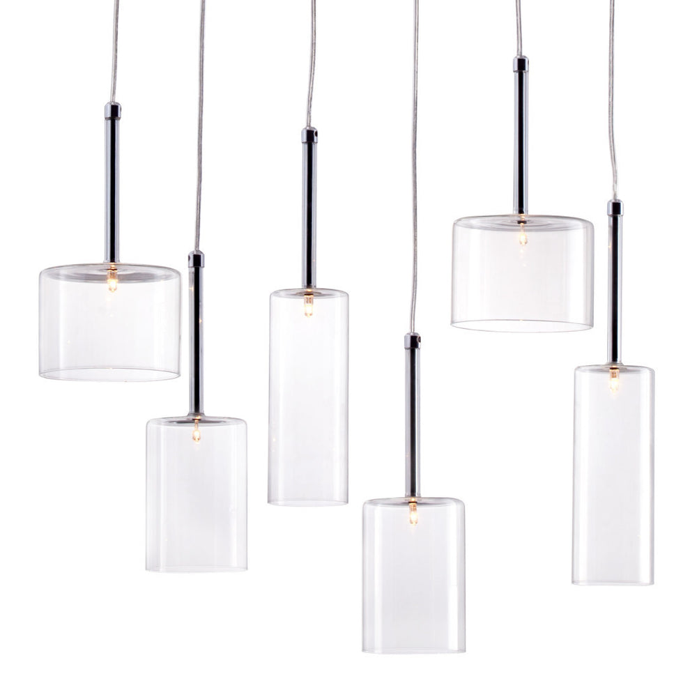 Silver Kitchen Island Six Light Metal LED Ceiling Light With Shades By Homeroots | Chandeliers | Modishstore - 4