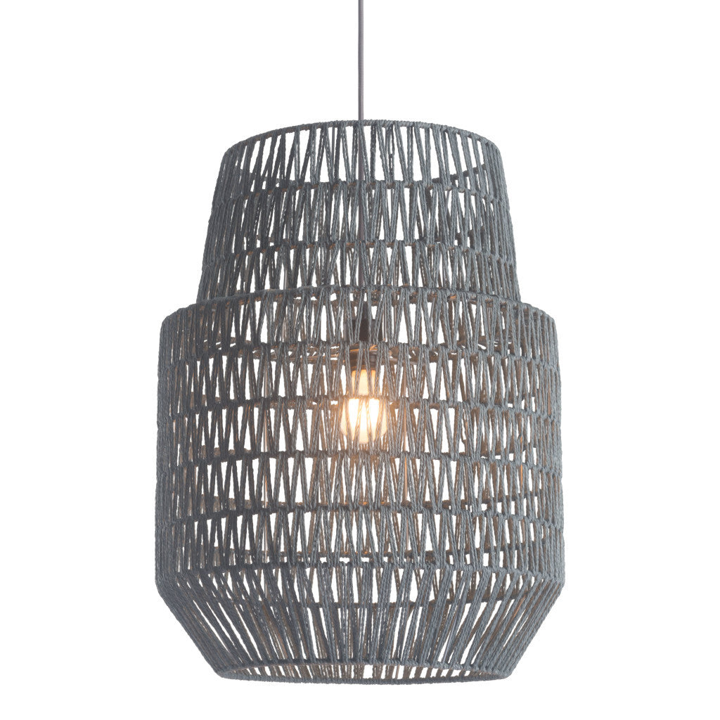 Gray Night Sky Zig Zag Ceiling Lamp By Homeroots | Chandeliers | Modishstore - 1