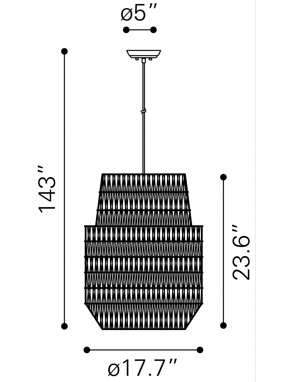 Gray Night Sky Zig Zag Ceiling Lamp By Homeroots | Chandeliers | Modishstore - 4