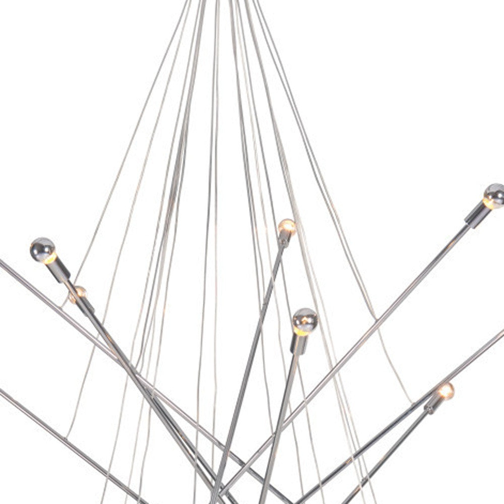 Silver Multi Light Metal Dimmable Chandelier By Homeroots | Chandeliers | Modishstore - 4