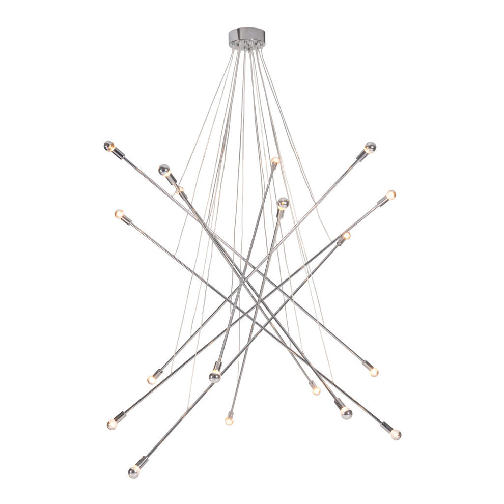 Silver Multi Light Metal Dimmable Chandelier By Homeroots | Chandeliers | Modishstore - 3