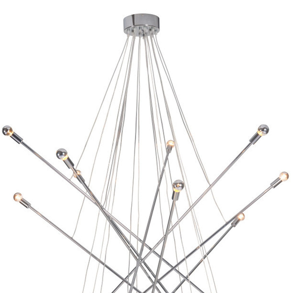 Silver Multi Light Metal Dimmable Chandelier By Homeroots | Chandeliers | Modishstore - 5