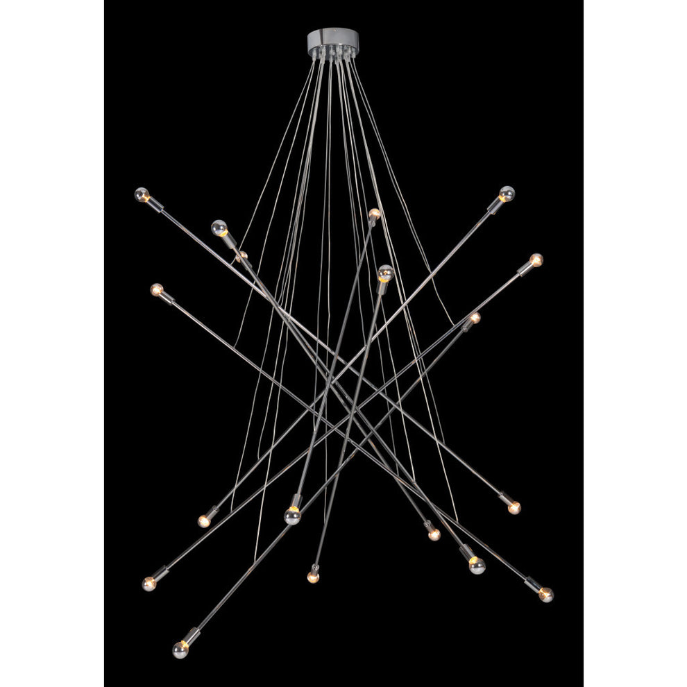 Silver Multi Light Metal Dimmable Chandelier By Homeroots | Chandeliers | Modishstore - 6