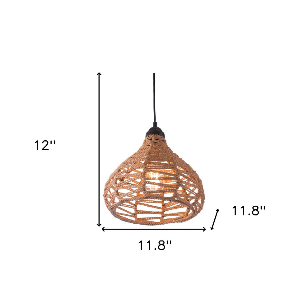 Natural Lantern Metal Dimmable Ceiling Light With Natural Shades By Homeroots | Chandeliers | Modishstore - 8