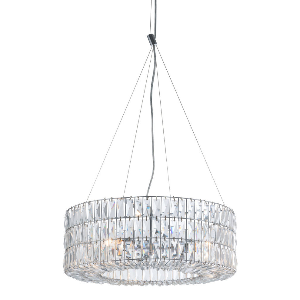 Silver Lantern Metal Chandelier With Silver Shades By Homeroots | Chandeliers | Modishstore - 5