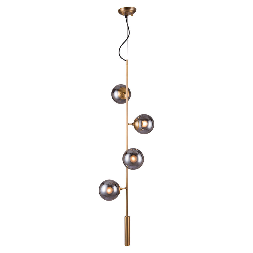 Gold Shaded Four Light Metal Dimmable Ceiling Light With Clear Shades By Homeroots | Chandeliers | Modishstore - 3
