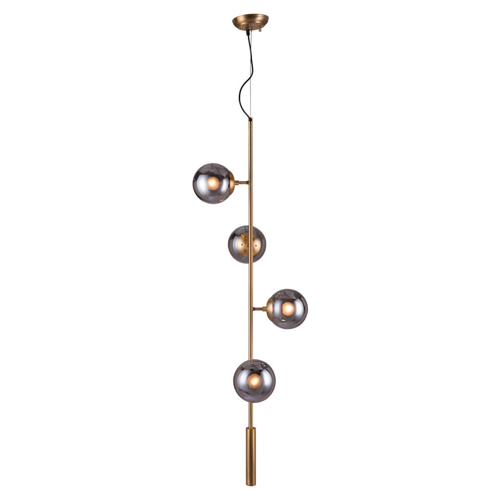 Gold Shaded Four Light Metal Dimmable Ceiling Light With Clear Shades By Homeroots | Chandeliers | Modishstore - 4