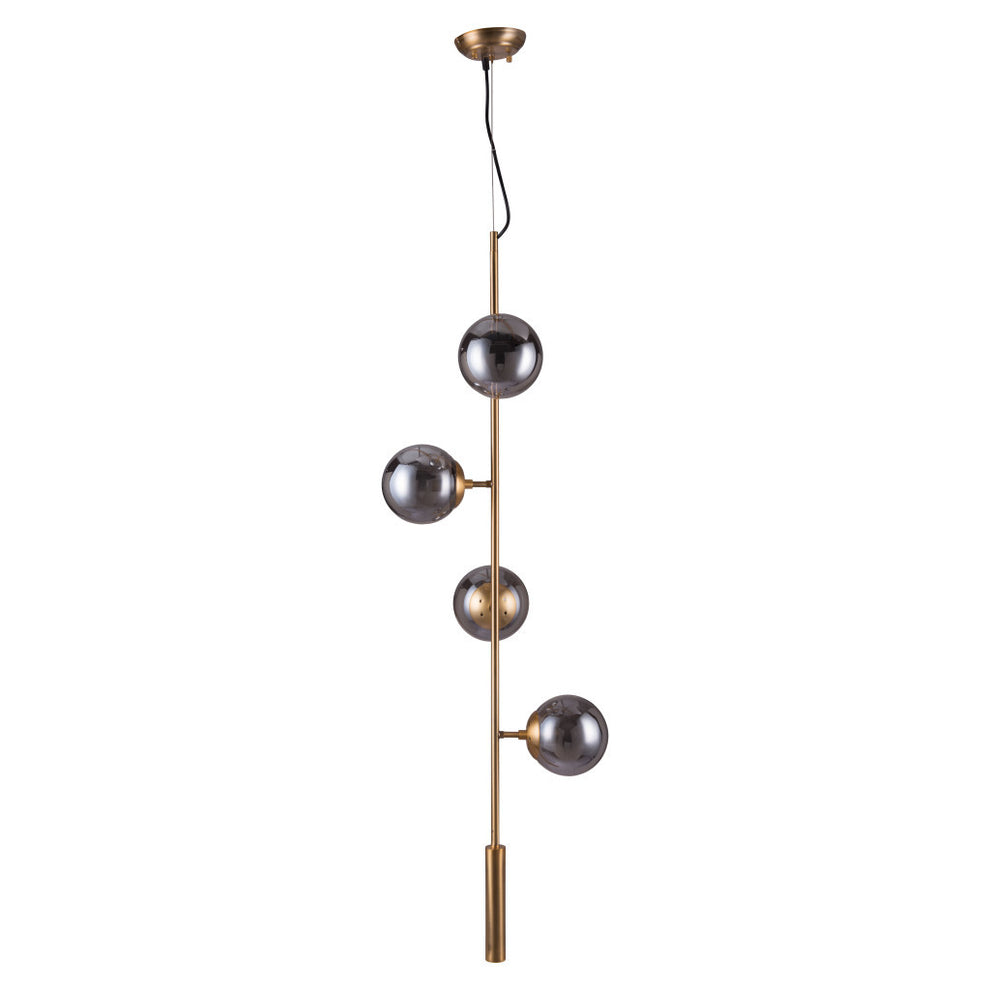 Gold Shaded Four Light Metal Dimmable Ceiling Light With Clear Shades By Homeroots | Chandeliers | Modishstore - 5