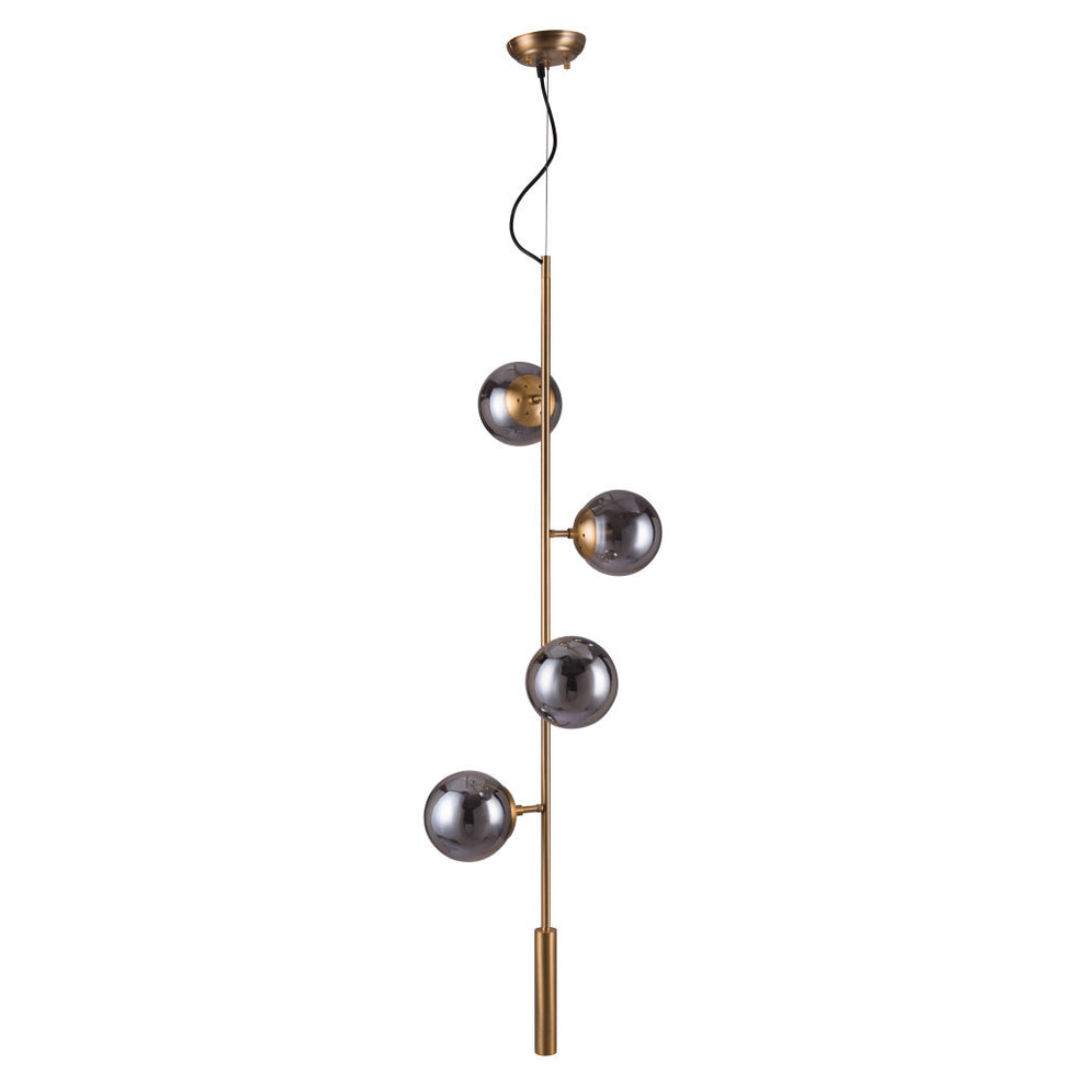 Gold Shaded Four Light Metal Dimmable Ceiling Light With Clear Shades By Homeroots | Chandeliers | Modishstore - 2