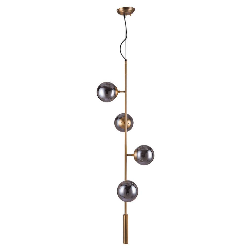 Gold Shaded Four Light Metal Dimmable Ceiling Light With Clear Shades By Homeroots | Chandeliers | Modishstore - 8