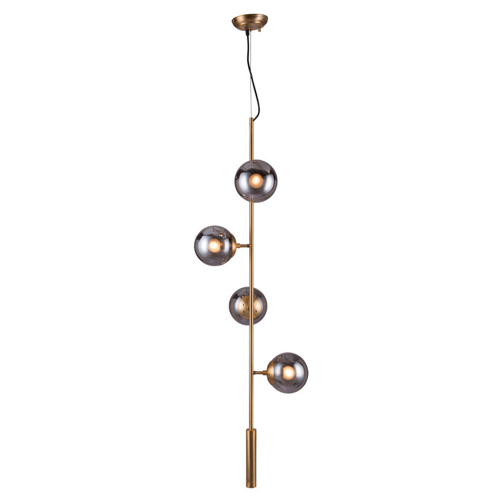 Gold Shaded Four Light Metal Dimmable Ceiling Light With Clear Shades By Homeroots | Chandeliers | Modishstore - 7