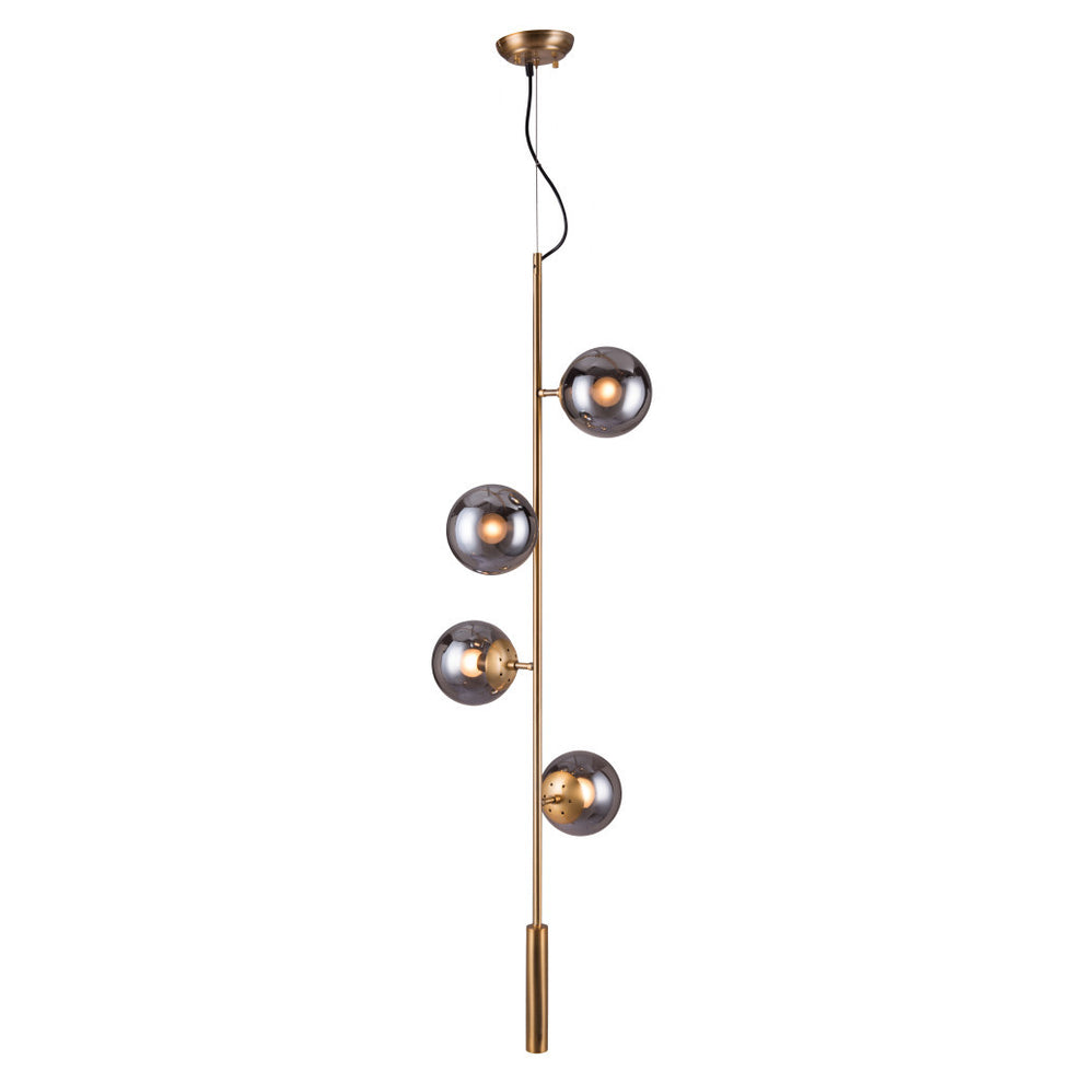 Gold Shaded Four Light Metal Dimmable Ceiling Light With Clear Shades By Homeroots | Chandeliers | Modishstore - 6