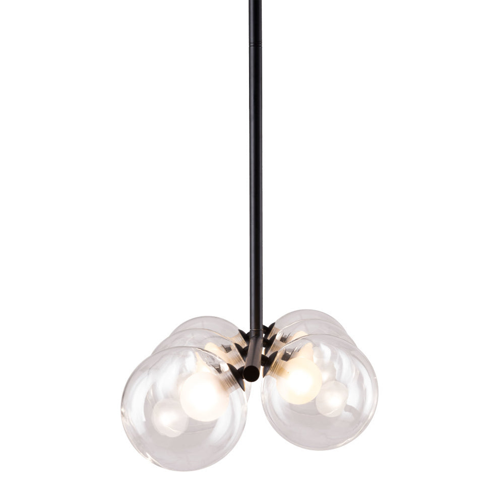 Black Kitchen Island Six Light Metal Ceiling Light By Homeroots | Chandeliers | Modishstore - 3