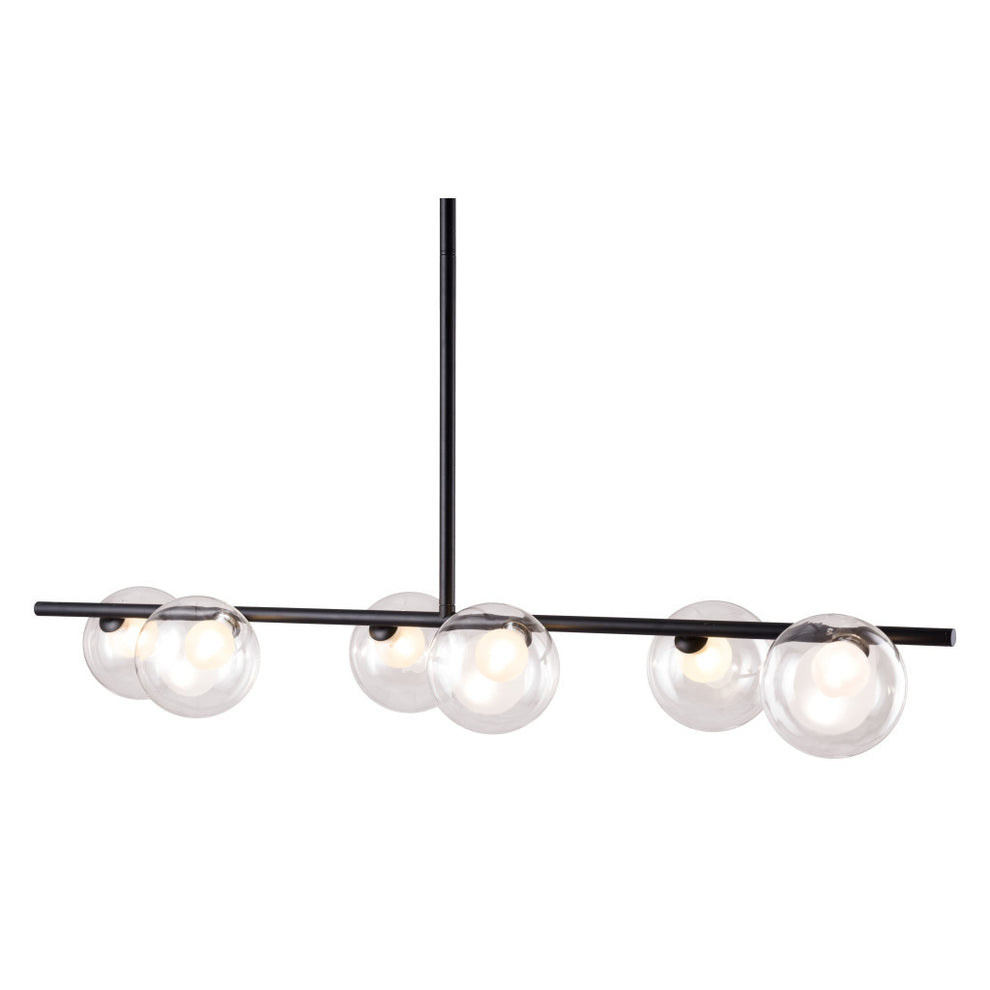Black Kitchen Island Six Light Metal Ceiling Light By Homeroots | Chandeliers | Modishstore - 7