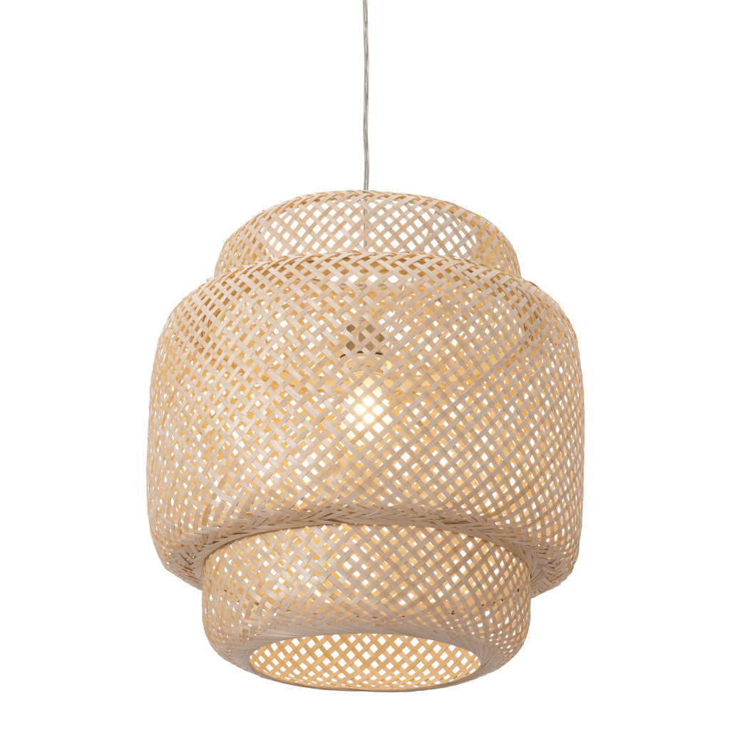 Natural Boho Weave Ceiling Lamp By Homeroots | Chandeliers | Modishstore - 3