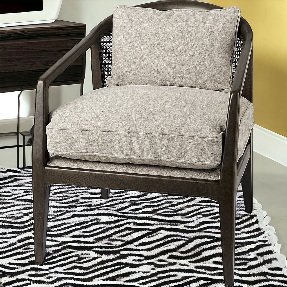 Gray and Brown Fabric Arm Chair By Homeroots | Accent Chairs | Modishstore - 2