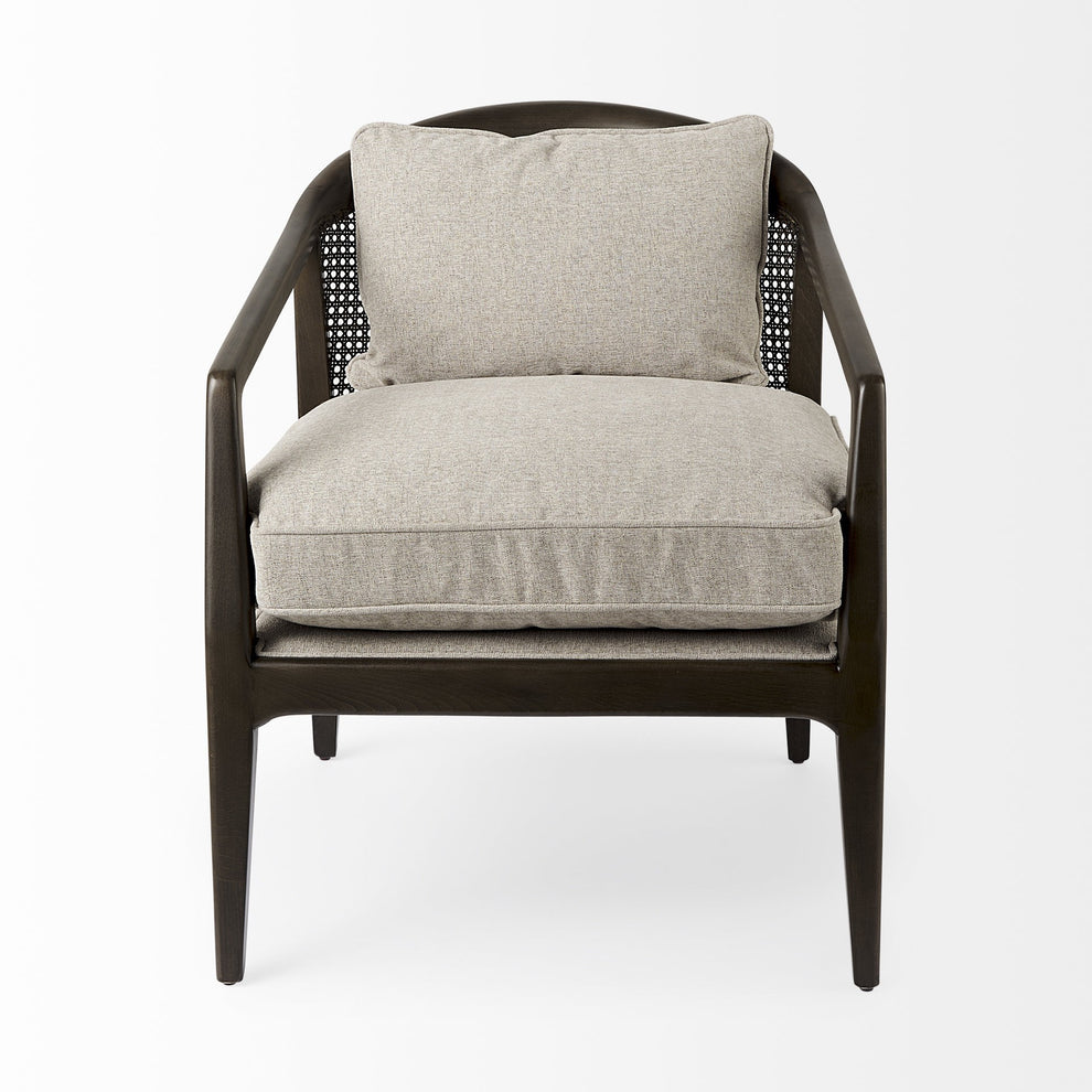 Gray and Brown Fabric Arm Chair By Homeroots | Accent Chairs | Modishstore - 3