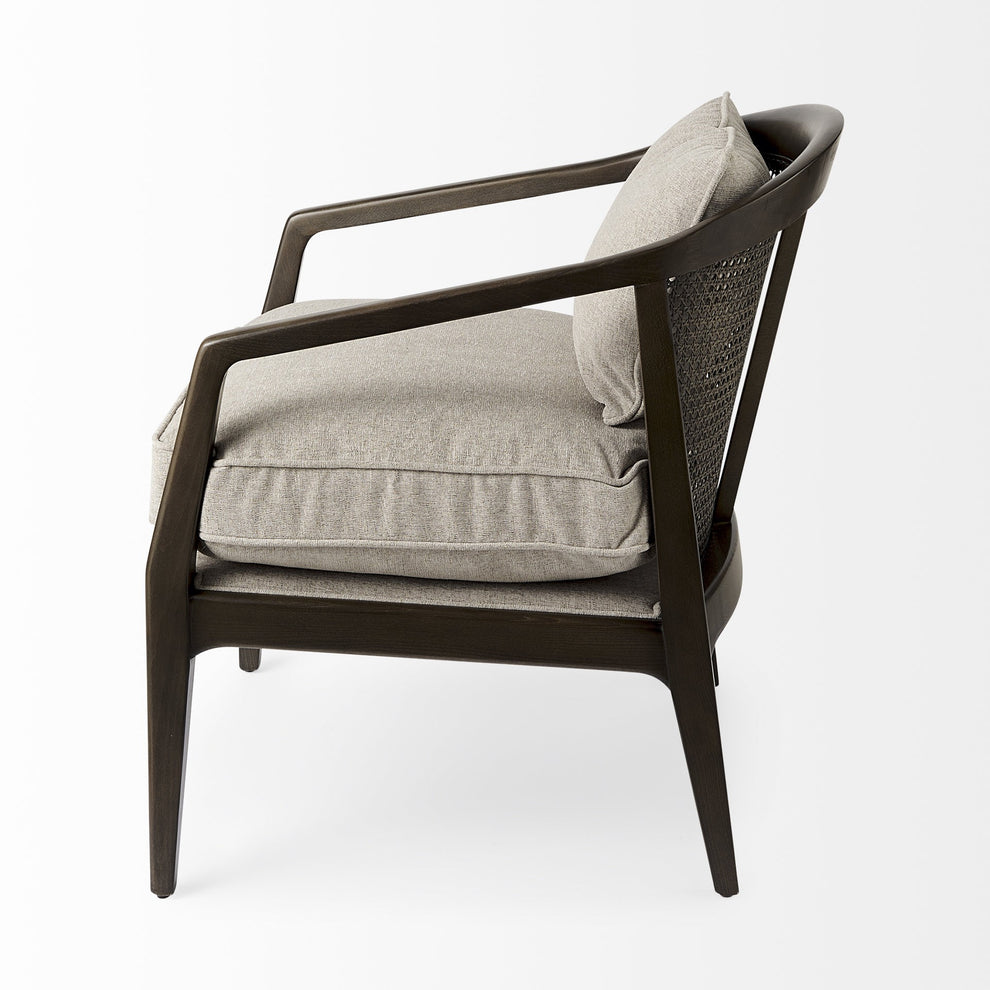 Gray and Brown Fabric Arm Chair By Homeroots | Accent Chairs | Modishstore - 4