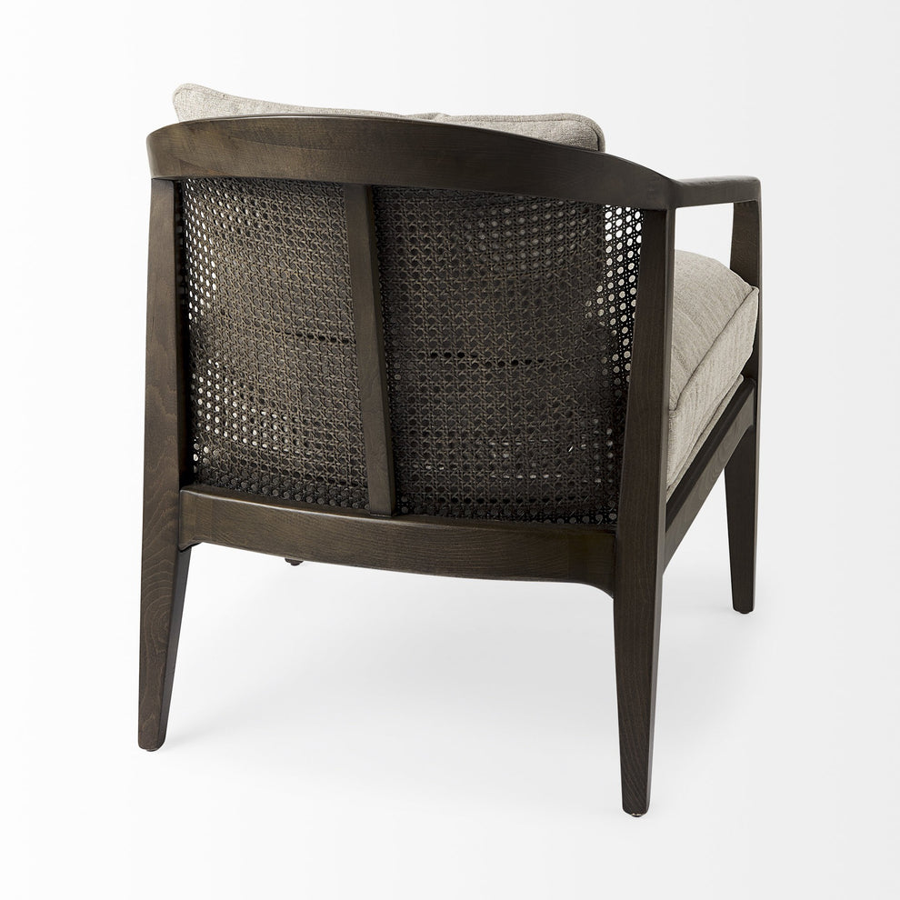 Gray and Brown Fabric Arm Chair By Homeroots | Accent Chairs | Modishstore - 6