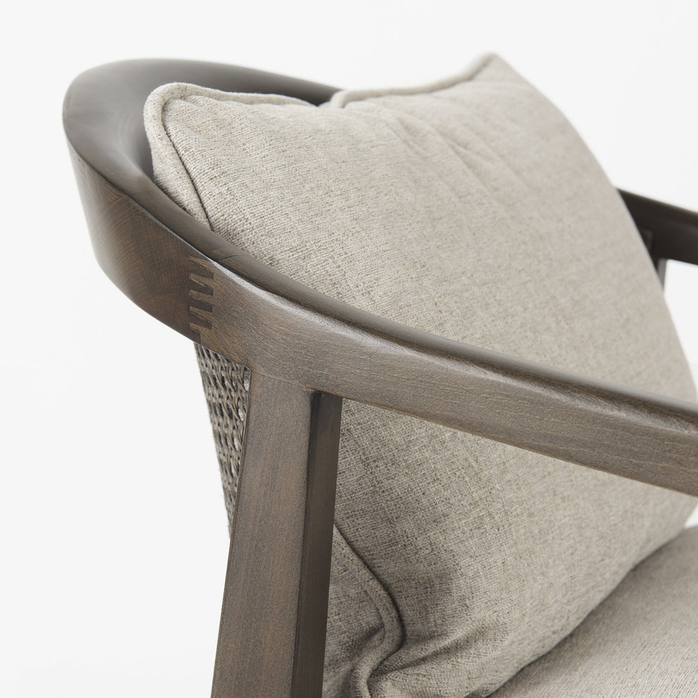 Gray and Brown Fabric Arm Chair By Homeroots | Accent Chairs | Modishstore - 8