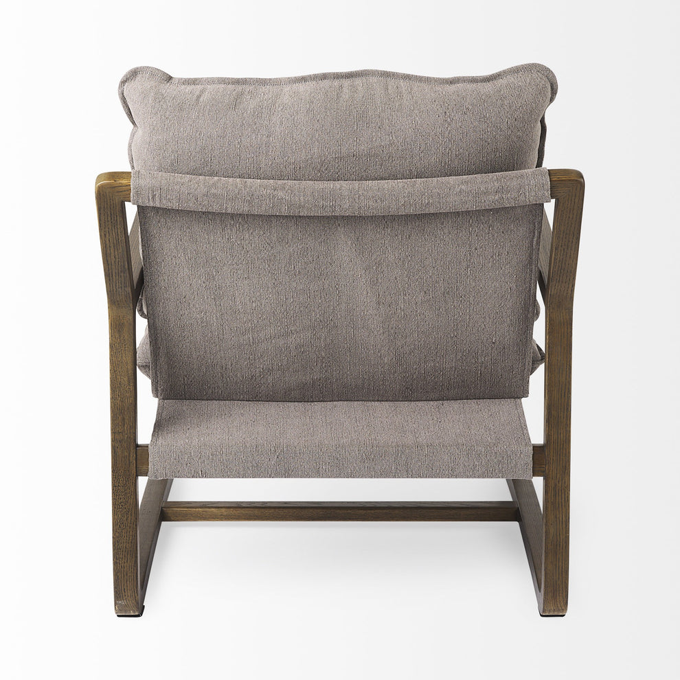 Gray and Brown Fabric Lounge Chair By Homeroots | Accent Chairs | Modishstore - 5