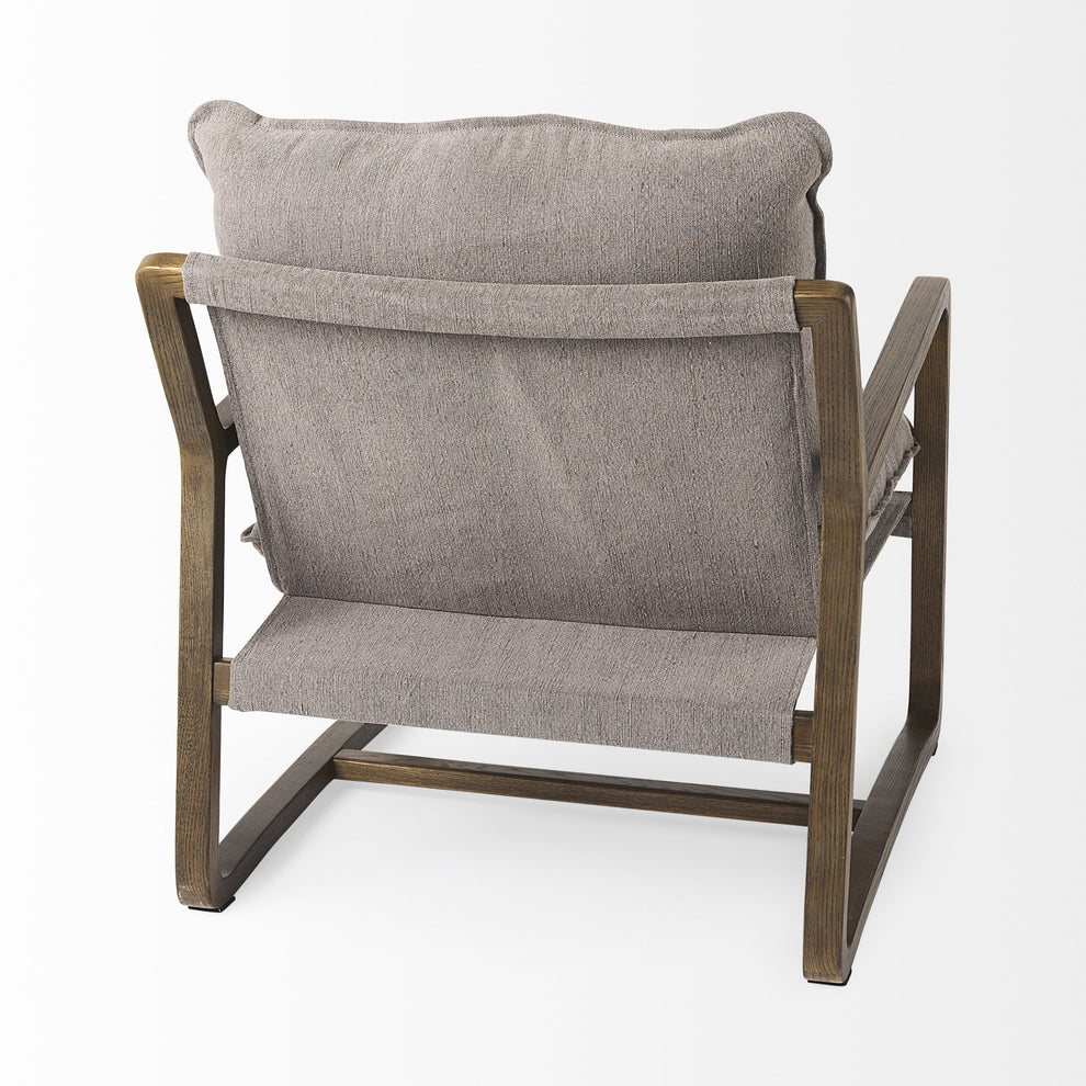 Gray and Brown Fabric Lounge Chair By Homeroots | Accent Chairs | Modishstore - 8