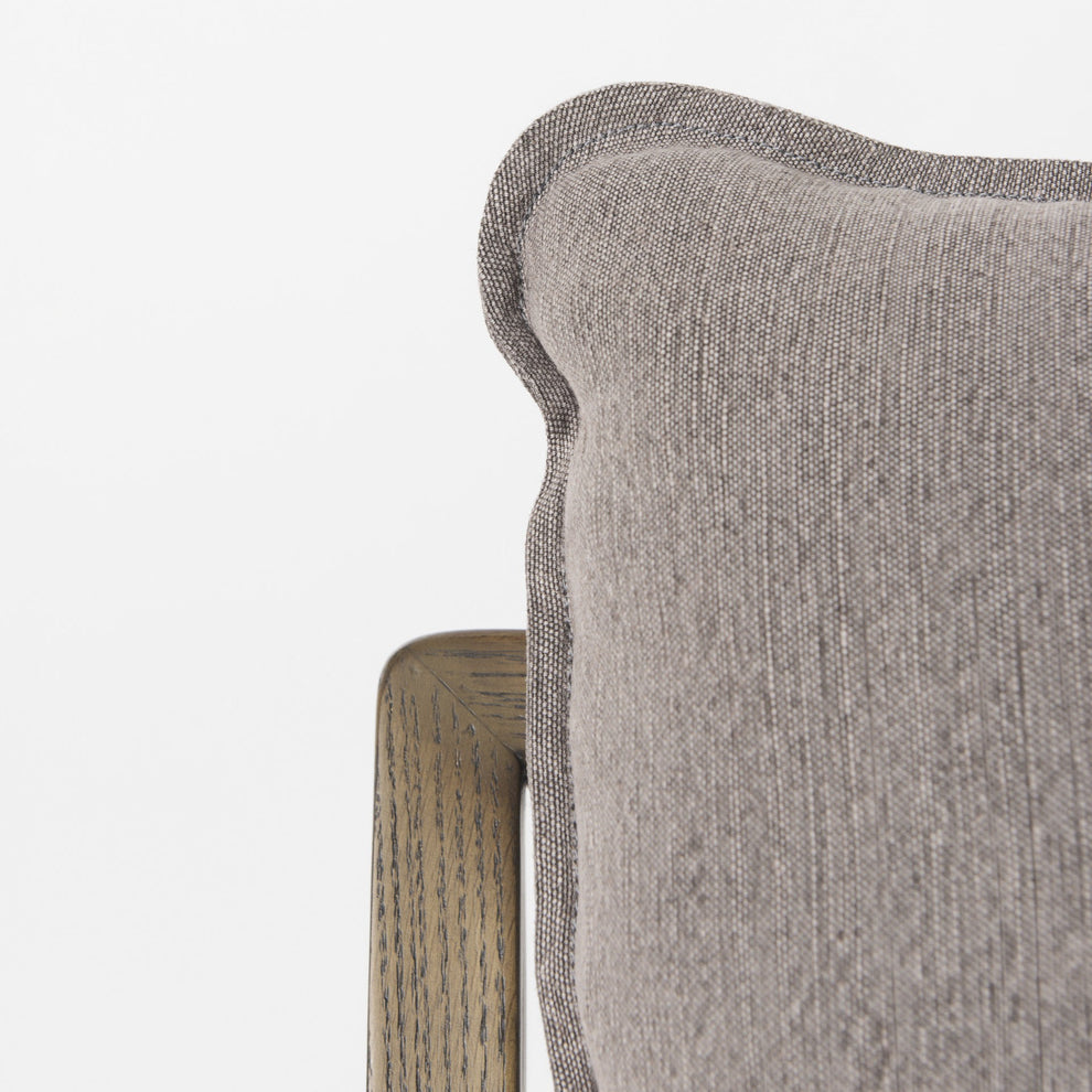 Gray and Brown Fabric Lounge Chair By Homeroots | Accent Chairs | Modishstore - 7