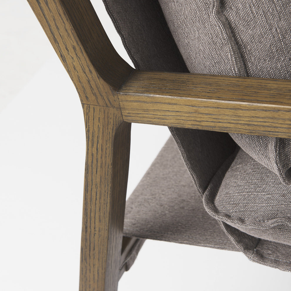 Gray and Brown Fabric Lounge Chair By Homeroots | Accent Chairs | Modishstore - 6