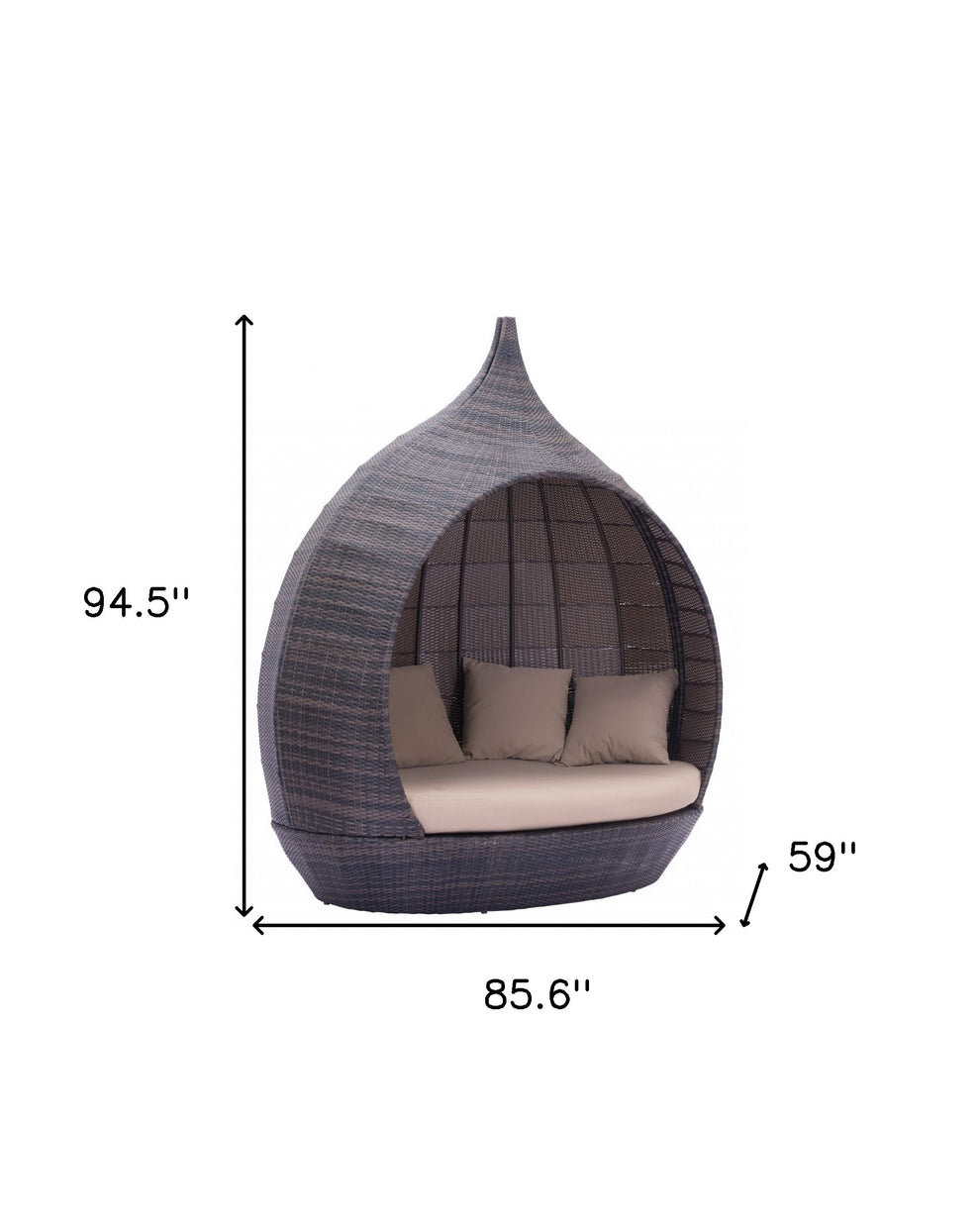Teardrop Shaped Brown and Beige Daybed By Homeroots | Outdoor Sofas, Loveseats & Sectionals | Modishstore - 7